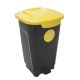 LIXEIRA EM PLASTICO T-FORCE PRETO E AMARELO 50 LITROS