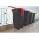 LIXEIRA EM PLASTICO T-FORCE PRETO E VERMELHO 50 LITROS