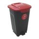 LIXEIRA EM PLASTICO T-FORCE PRETO E VERMELHO 50 LITROS