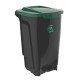 LIXEIRA EM PLASTICO T-FORCE PRETO E VERDE 100 LITROS
