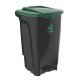 LIXEIRA EM PLASTICO T-FORCE PRETO E VERDE 100 LITROS