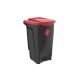 LIXEIRA EM PLASTICO T-FORCE PRETO E VERMELHO 100 LITROS