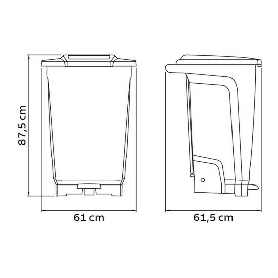LIXEIRA TRAMONTINA T-FORCE COLETA SELETIVA PAPEL EM POLIPROPILENO AZUL 100 L