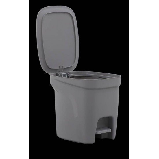 LIXEIRA TRAMONTINA COMPACT 7L EM POLIPROPILENO CINZA COM HASTE EM AÇO GALVANIZADO