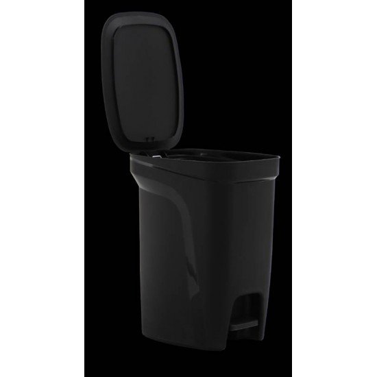 LIXEIRA TRAMONTINA COMPACT 10L EM POLIPROPILENO PRETO COM HASTE EM AÇO GALVANIZADO