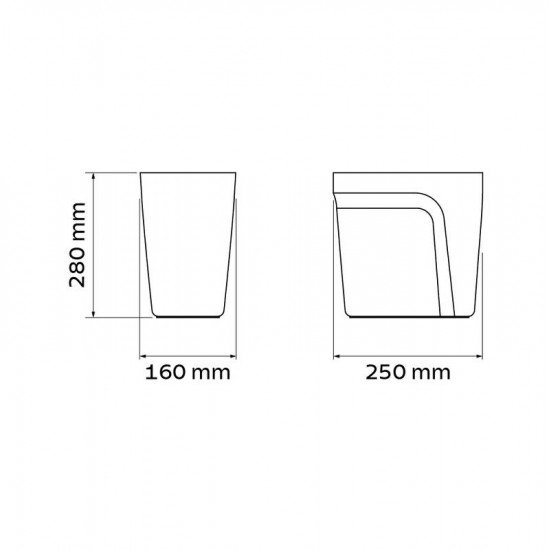 LIXEIRA TRAMONTINA ECO COMPACT EM POLIPROPILENO PRETO SEM TAMPA 8,5 L
