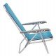 CADEIRA DE PRAIA RECLINÁVEL TRAMONTINA BALI BAIXA EM ALUMÍNIO COM ASSENTO AZUL