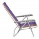 CADEIRA DE PRAIA RECLINÁVEL TRAMONTINA BALI BAIXA EM ALUMÍNIO COM ASSENTO ROXO E AMARELO