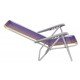 CADEIRA DE PRAIA RECLINÁVEL TRAMONTINA BALI BAIXA EM ALUMÍNIO COM ASSENTO ROXO E AMARELO