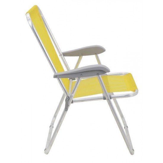 CADEIRA DE PRAIA TRAMONTINA CRETA MASTER EM ALUMÍNIO COM ASSENTO AMARELO