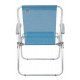 CADEIRA DE PRAIA TRAMONTINA CRETA MASTER EM ALUMÍNIO COM ASSENTO AZUL