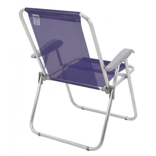 CADEIRA DE PRAIA TRAMONTINA CRETA MASTER EM ALUMÍNIO COM ASSENTO ROXO