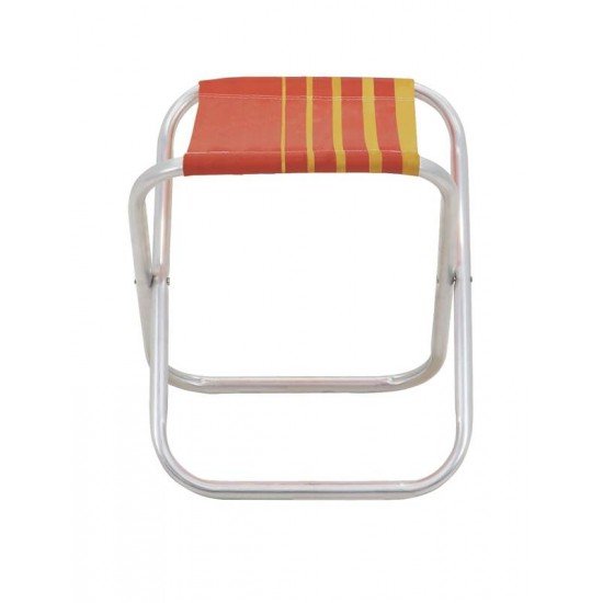 BANQUETA DE PRAIA TRAMONTINA FIJI EM ALUMÍNIO COM ASSENTO LARANJA E AMARELO