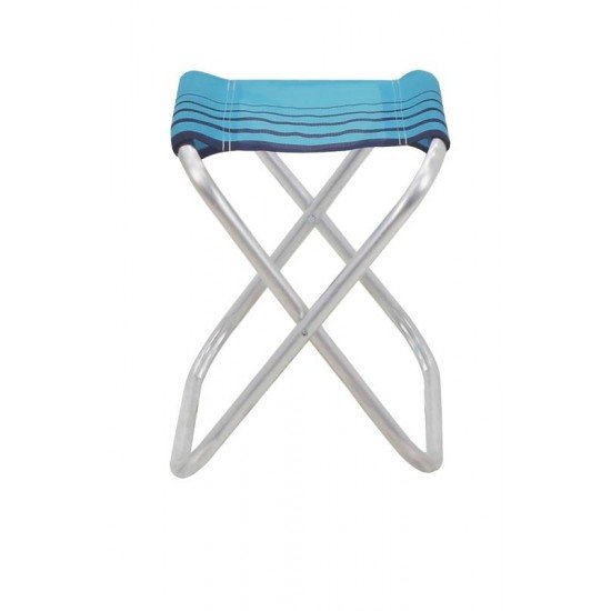 BANQUETA DE PRAIA TRAMONTINA FIJI EM ALUMÍNIO COM ASSENTO AZUL