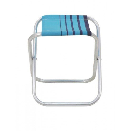 BANQUETA DE PRAIA TRAMONTINA FIJI EM ALUMÍNIO COM ASSENTO AZUL
