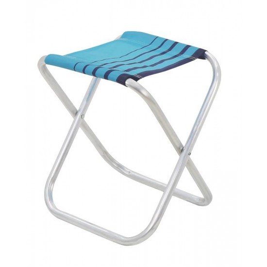 BANQUETA DE PRAIA TRAMONTINA FIJI EM ALUMÍNIO COM ASSENTO AZUL