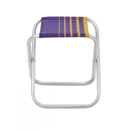 BANQUETA DE PRAIA TRAMONTINA FIJI EM ALUMÍNIO COM ASSENTO ROXO E AMARELO
