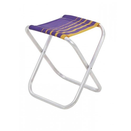 BANQUETA DE PRAIA TRAMONTINA FIJI EM ALUMÍNIO COM ASSENTO ROXO E AMARELO