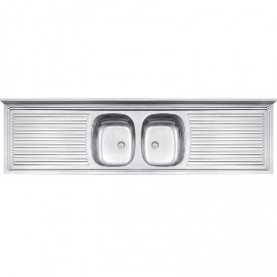 PIA DE APOIO EM ACO INOX 200X55CM TRAMONTINA RIBON 2C 34