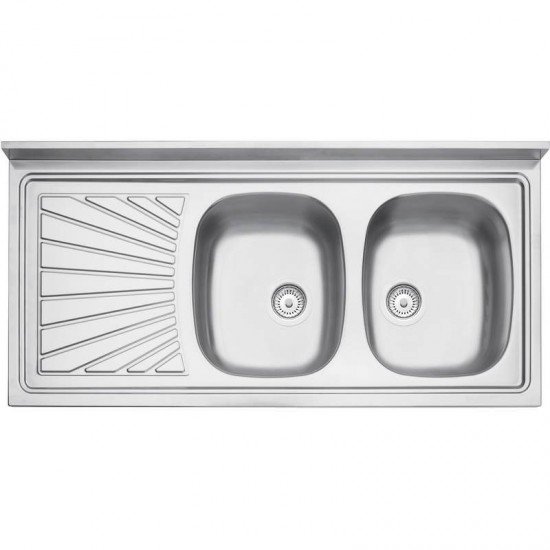 PIA DE APOIO EM ACO INOX 120X60CM TRAMONTINA STELLA 2C 34 PLUS DX