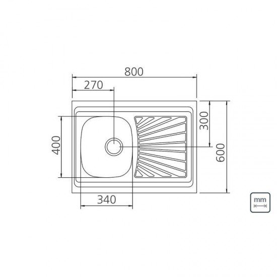 PIA DE APOIO EM ACO INOX 80X60CM TRAMONTINA STELLA 1C 34 R