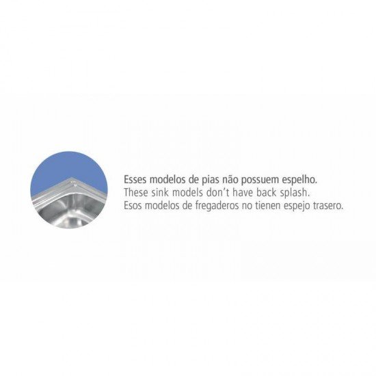 PIA DE APOIO EM ACO INOX 80X60CM TRAMONTINA STELLA 1C 34 R