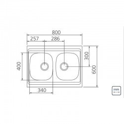 PIA DE APOIO EM ACO INOX 80X60CM TRAMONTINA STELLA 2C 34 R