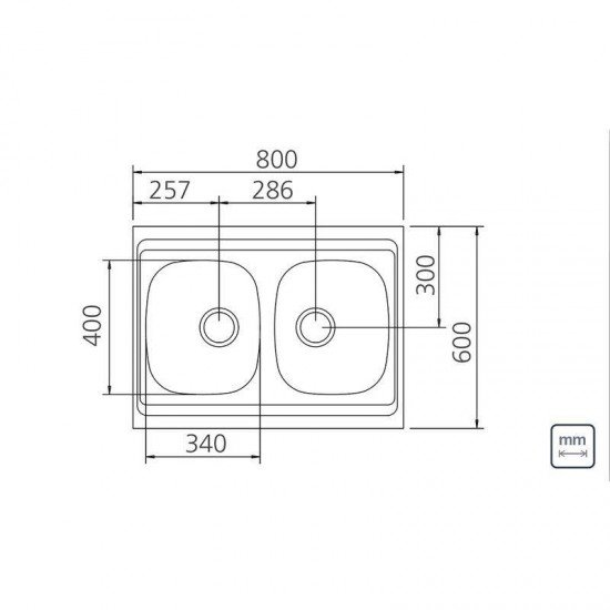 PIA DE APOIO EM ACO INOX 80X60CM TRAMONTINA STELLA 2C 34 R