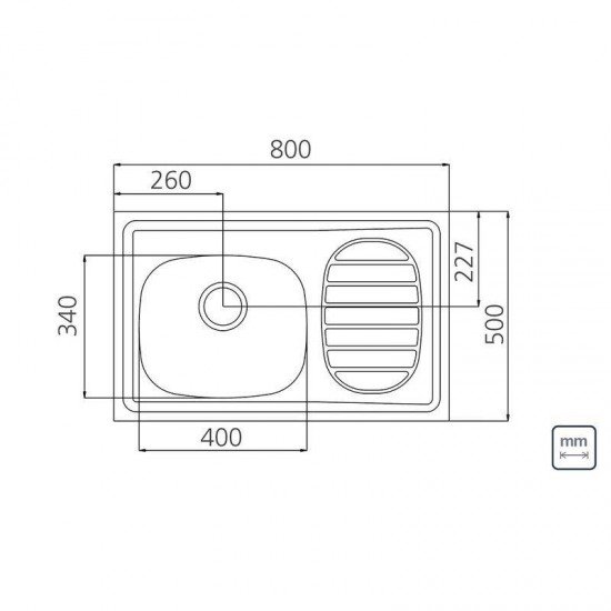 PIA DE APOIO EM ACO INOX 80X50CM TRAMONTINA FILO 40 FX EX