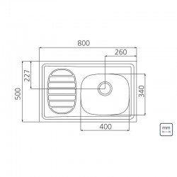 PIA DE APOIO EM ACO INOX 80X50CM TRAMONTINA FILO 40 FX DX