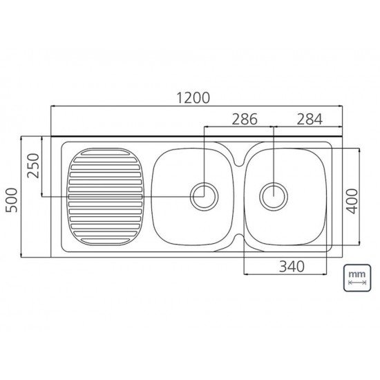 PIA ACO INOX 304 BA120X50 2CDV PERF TRAMONTINA