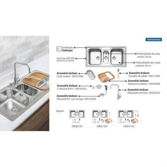 CUBA SOBRE 100X50 2.5C 2F+ACES+MIST TRAMONTINA