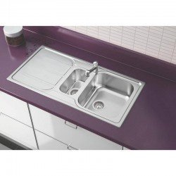 CUBA SOBREPOR TRAMONTINA 1 CUBA E AUXILIAR EM ACO INOX ACETINADO 100X50CM ESCORREDOR E VALVULA MAREA