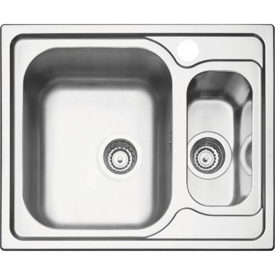 CUBA SOBREPOR TRAMONTINA 1 CUBA E AUXILIAR EM ACO INOX ACETINADO 62X50CM COM VALVULA MAREA 1.5C 34