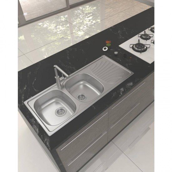 CUBA SOBREP ACO INOX 304 BA 116X50 2C SF