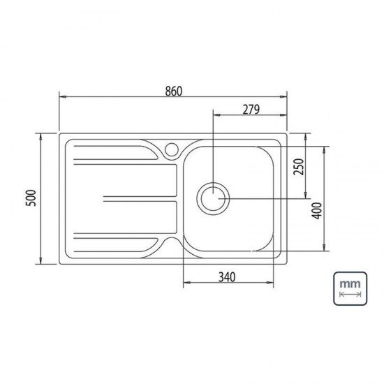 CUBA SOBREPOR TRAMONTINA EM ACO INOX 86X50CM COM ESCORREDOR E VALVULA  MAREA 34