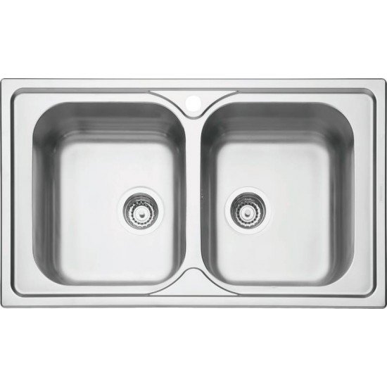 CUBA SOBREPOR TRAMONTINA EM ACO INOX ACETINADO 86X50CM COM VALVULA  MAREA 2C 34