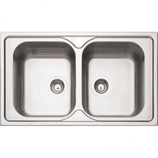 CUBA SOBREPOR TRAMONTINA EM ACO INOX ACETINADO 86X50CM COM VALVULA  MAREA 2C 34