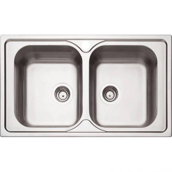 CUBA SOBREPOR TRAMONTINA EM ACO INOX ACETINADO 86X50CM COM VALVULA  MAREA 2C 34