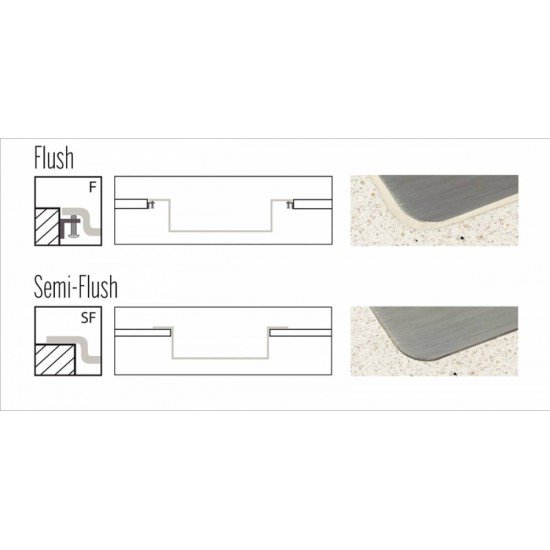 CUBA DE SOBREPOR DESIGN COLLECTION QUADRUM FLUSH EM AÇO INOX  ACAB SCOTCH BRITE 50X40 CM TRAMONTINA