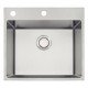CUBA DE SOBREPOR DESIGN COLLECTION QUADRUM FLUSH EM AÇO INOX  ACAB SCOTCH BRITE 50X40 CM TRAMONTINA