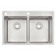 CUBA SOBREPOR DESIGN COLLECTION QUADRUM FLUSH AÇO INOX ACAB SCOTCH BRITE 77X51 CM 2 CUBA TRAMONTINA