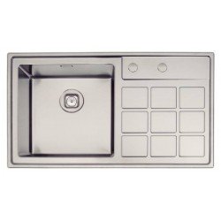 CUBA DE SOBREPOR DESIGN COLLECTION QUADRUM EM AÇO INOX ACABAMENTO SCOTCH BRITE 86X50 CM TRAMONTINA