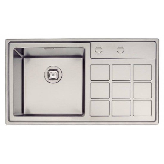 CUBA DE SOBREPOR DESIGN COLLECTION QUADRUM EM AÇO INOX ACABAMENTO SCOTCH BRITE 86X50 CM TRAMONTINA
