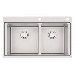 CUBA DE SOBREPOR DESIGN COLLECTION SMOOTH 2C 40 AÇO INOX ACAB SCOTCH BRITE 86X52CM 2 CUBA TRAMONTINA