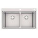 CUBA DE SOBREPOR DESIGN COLLECTION SMOOTH 2C 40 AÇO INOX ACAB SCOTCH BRITE 86X52CM 2 CUBA TRAMONTINA