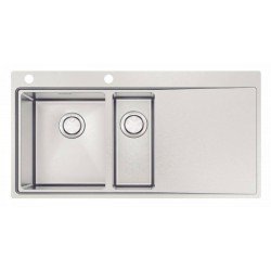 CUBA DE SOBREPOR DESIGN COLLECTION SMOOTH 1.5C 34 EX EM AÇO INOX COM ACABAMENTO SCOTCH BRITE 100X52