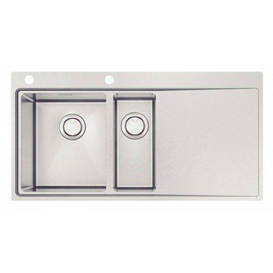 CUBA DE SOBREPOR DESIGN COLLECTION SMOOTH 1.5C 34 EX EM AÇO INOX COM ACABAMENTO SCOTCH BRITE 100X52