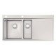 CUBA DE SOBREPOR DESIGN COLLECTION SMOOTH 1.5C 34 EX EM AÇO INOX COM ACABAMENTO SCOTCH BRITE 100X52