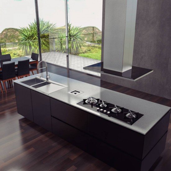 CUBA DE SOBREPOR DESIGN COLLECTION SMOOTH 1.5C 34 EX EM AÇO INOX COM ACABAMENTO SCOTCH BRITE 100X52